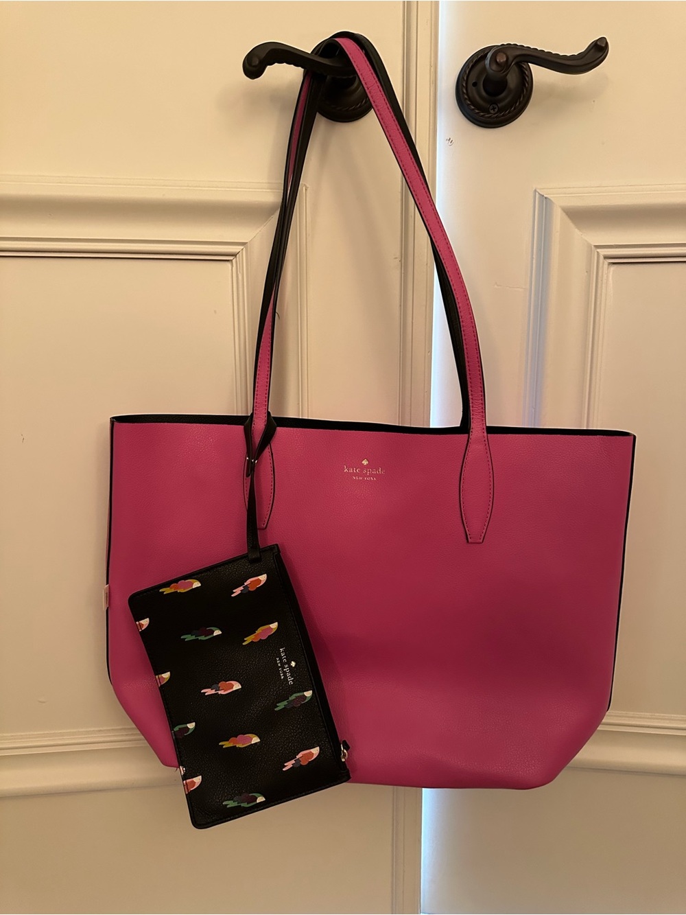 Kate Spade Reversible Leather Tote with Matching Zip Pouch